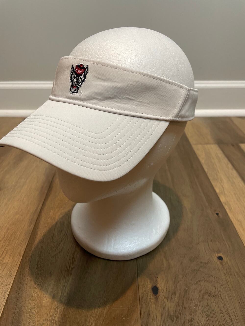 adidas Mens NC State Wolfpack Faux Leather Adjustable Hat Visor